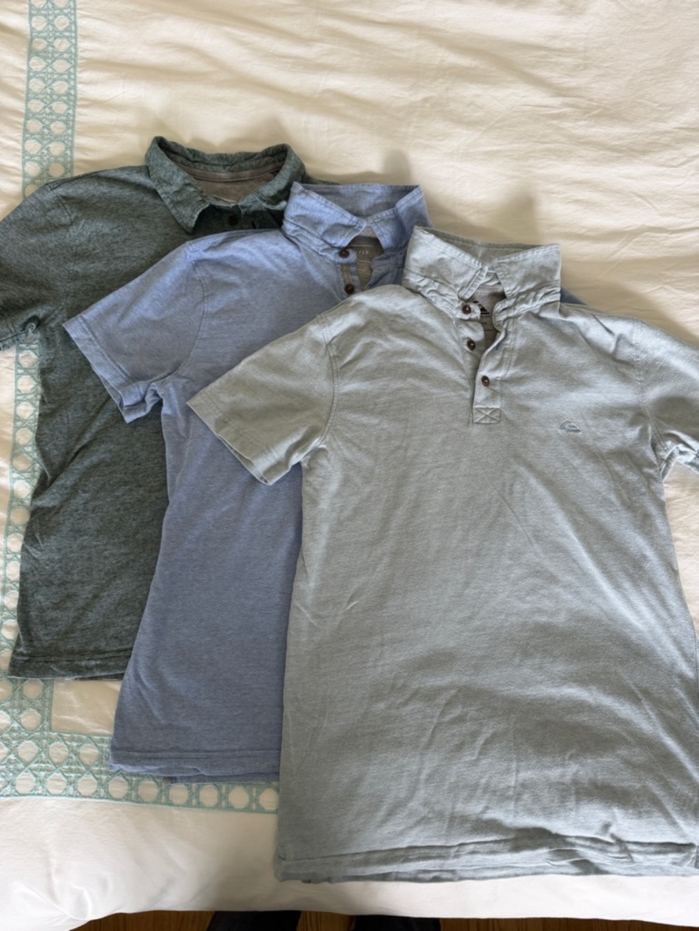 Three Quicksilver Polos! Fits kids size 12.